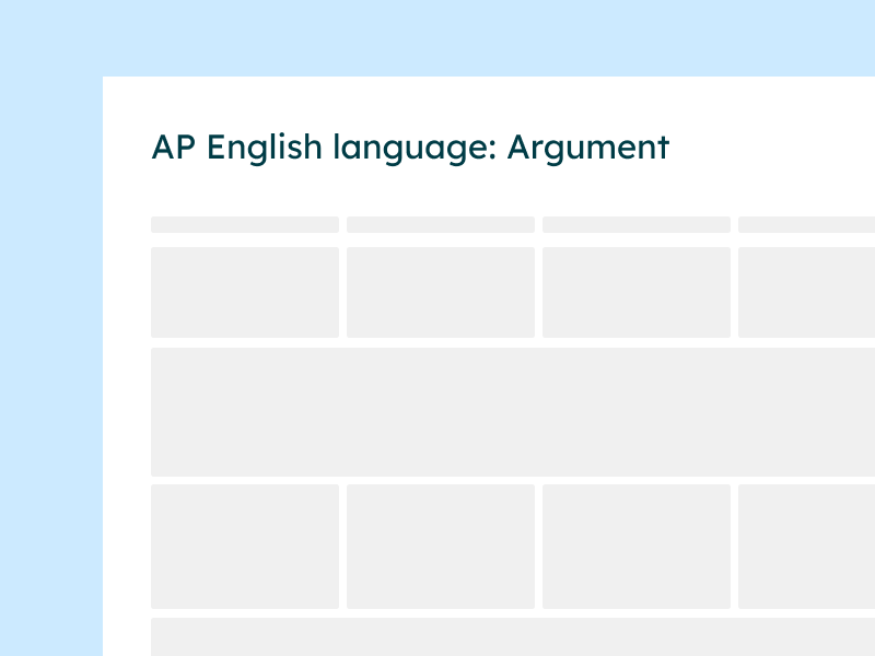 AP English language argument rubric