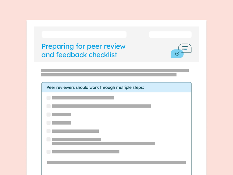 preparing for peer review and feedback checklist