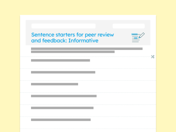 sentence starters for peer review: informative